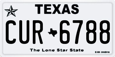TX license plate CUR6788