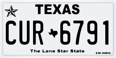 TX license plate CUR6791