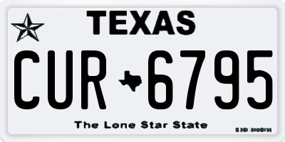TX license plate CUR6795