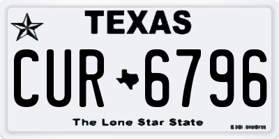 TX license plate CUR6796