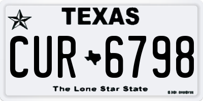 TX license plate CUR6798