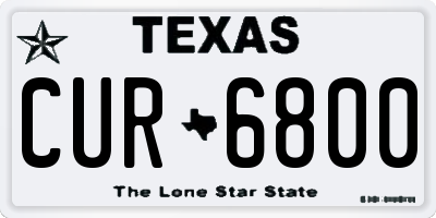 TX license plate CUR6800