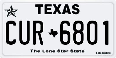 TX license plate CUR6801