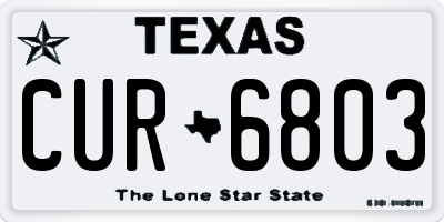 TX license plate CUR6803
