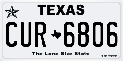 TX license plate CUR6806