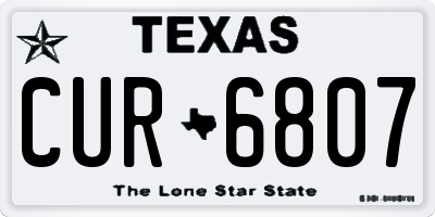 TX license plate CUR6807