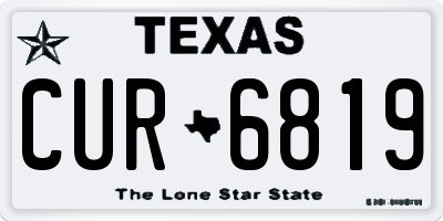 TX license plate CUR6819