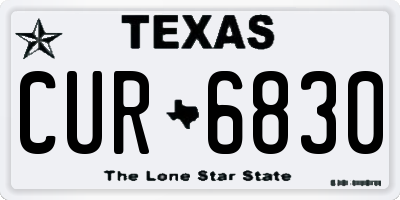 TX license plate CUR6830