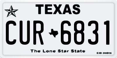 TX license plate CUR6831