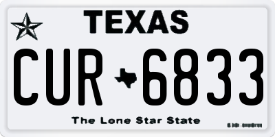 TX license plate CUR6833