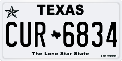 TX license plate CUR6834