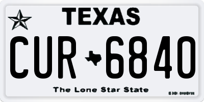 TX license plate CUR6840