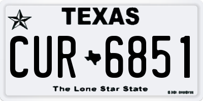 TX license plate CUR6851