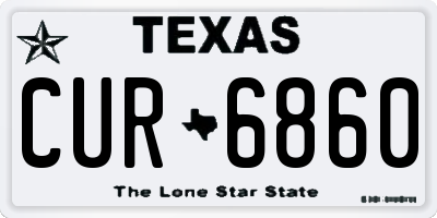 TX license plate CUR6860