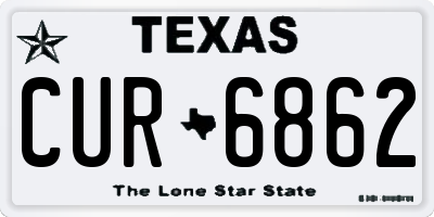 TX license plate CUR6862