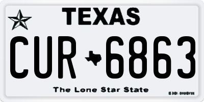 TX license plate CUR6863