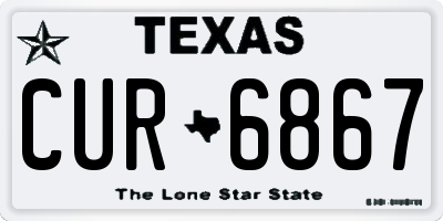 TX license plate CUR6867
