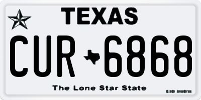 TX license plate CUR6868
