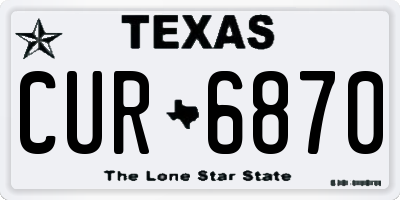 TX license plate CUR6870