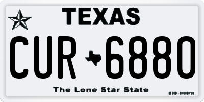 TX license plate CUR6880