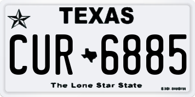 TX license plate CUR6885