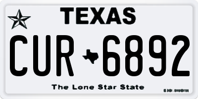 TX license plate CUR6892