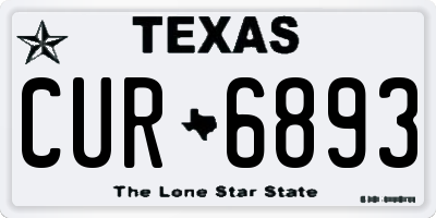 TX license plate CUR6893