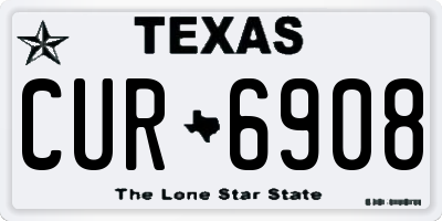 TX license plate CUR6908