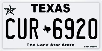 TX license plate CUR6920