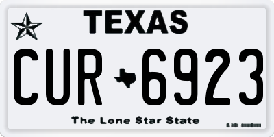 TX license plate CUR6923