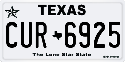 TX license plate CUR6925