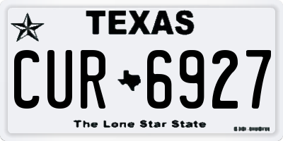 TX license plate CUR6927