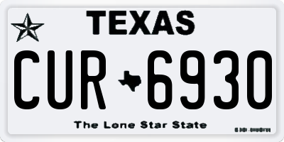 TX license plate CUR6930
