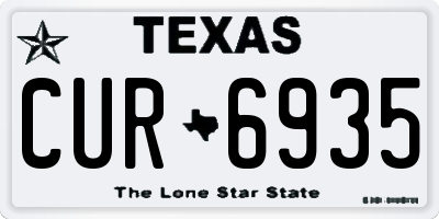 TX license plate CUR6935