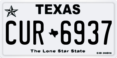 TX license plate CUR6937