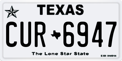 TX license plate CUR6947