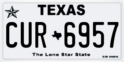 TX license plate CUR6957