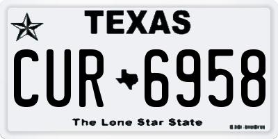 TX license plate CUR6958