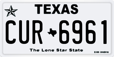 TX license plate CUR6961