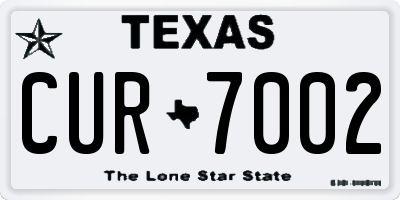 TX license plate CUR7002