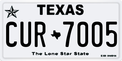 TX license plate CUR7005