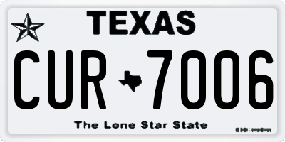 TX license plate CUR7006
