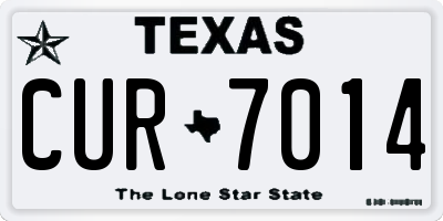 TX license plate CUR7014