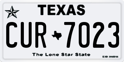 TX license plate CUR7023