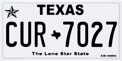 TX license plate CUR7027