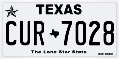 TX license plate CUR7028