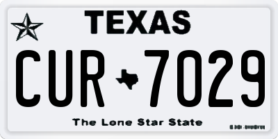 TX license plate CUR7029