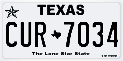 TX license plate CUR7034