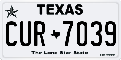 TX license plate CUR7039