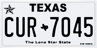 TX license plate CUR7045